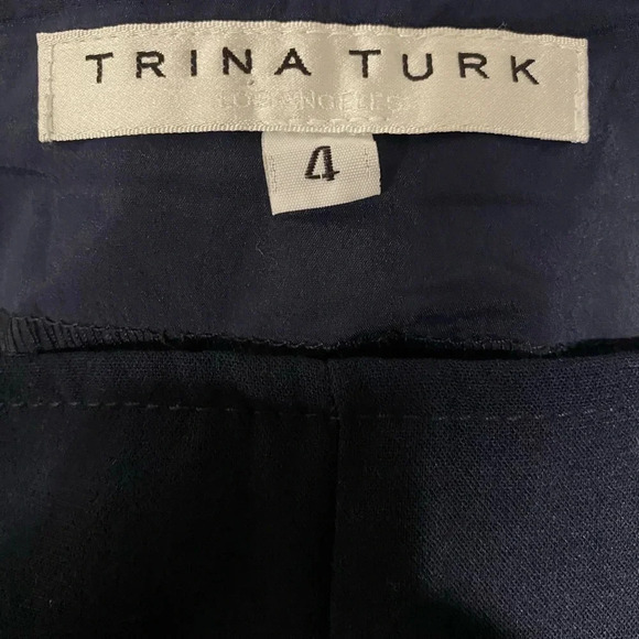 Trina Turk CHIMAYO PANT High Waist Flare Leg Trousers Navy Blue Size 4 - Picture 7 of 12